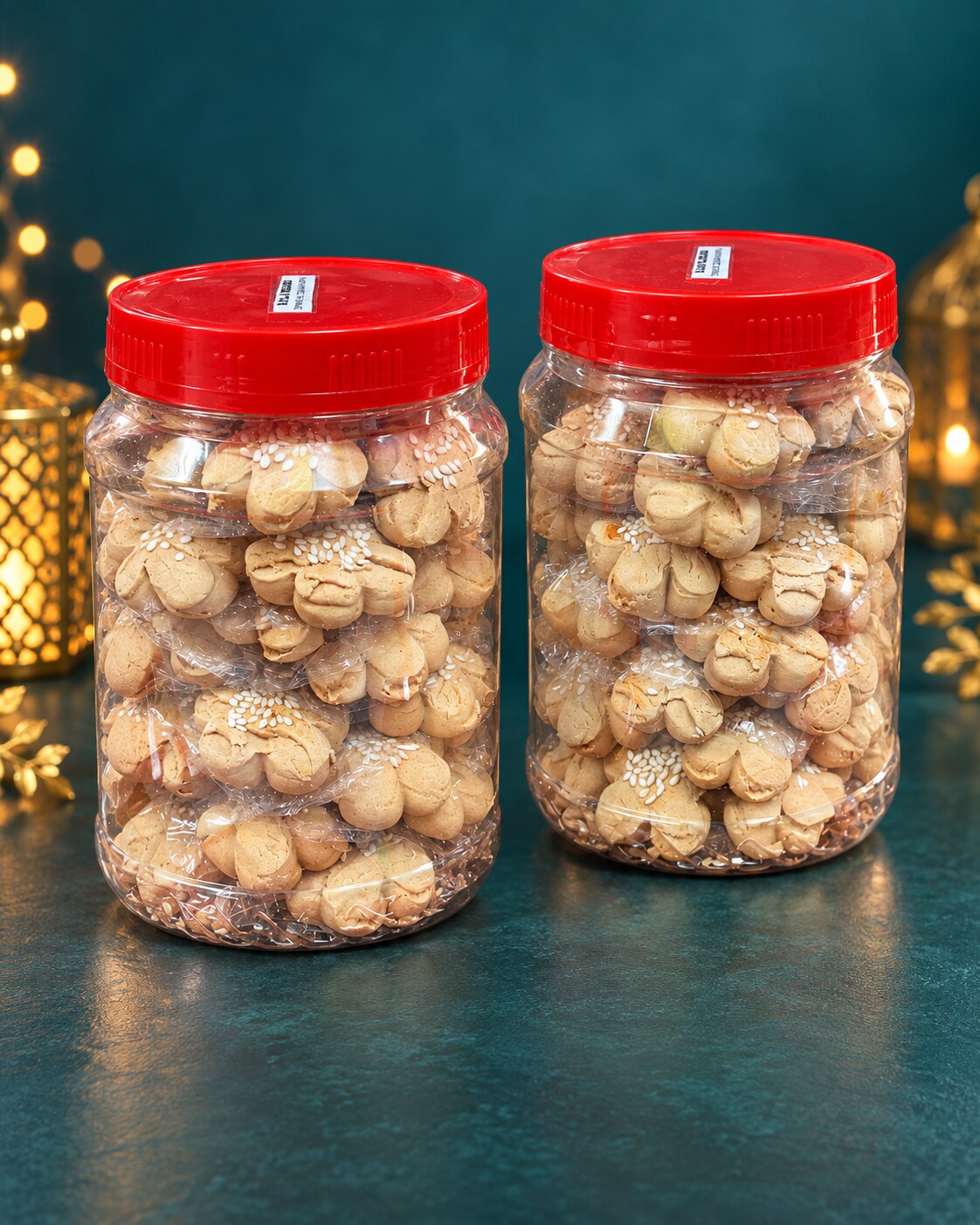 Butter Cookies in festive jars