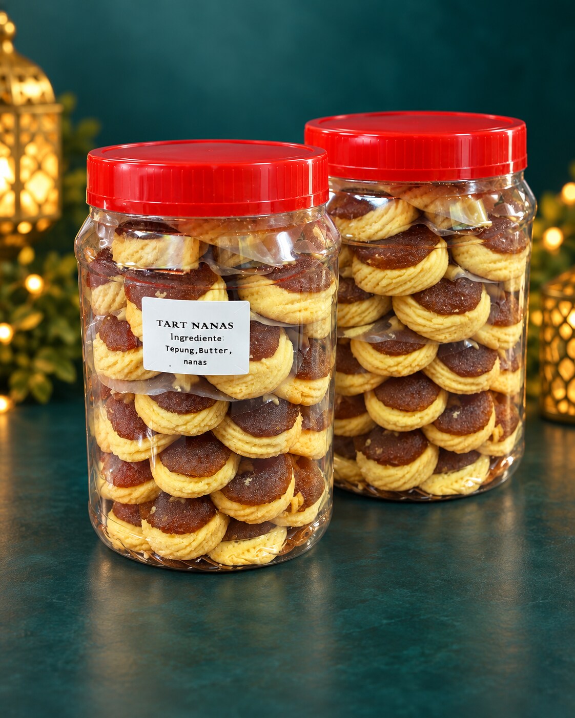 Pineapple Tarts in festive jars