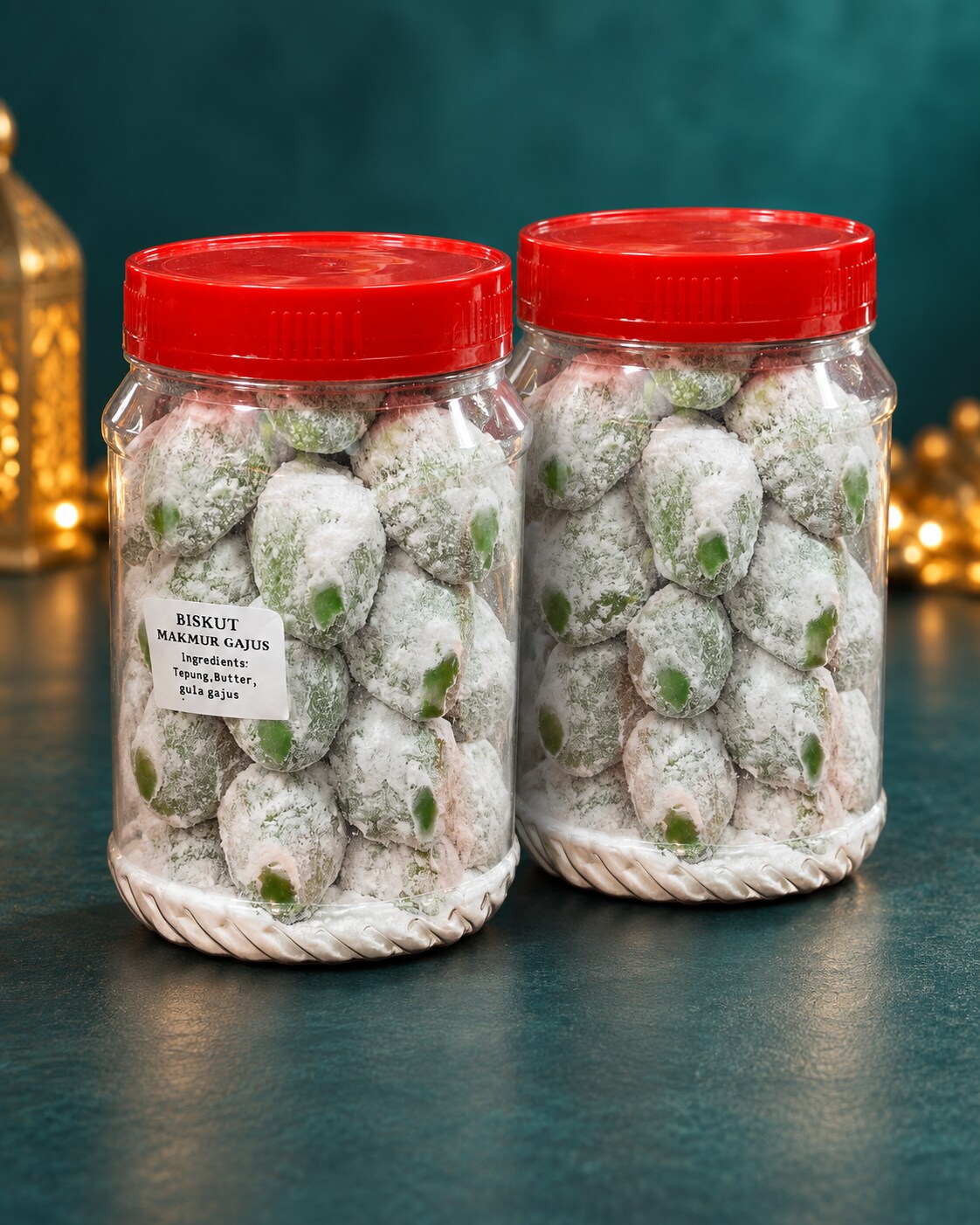 Powdered Cookies in festive jars